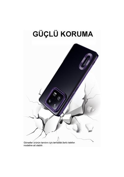 Xiaomi Redmi 12 Yanları Renkli Lens Korumalı Logo Gösteren Şeffaf Luxury Silikon Kılıf