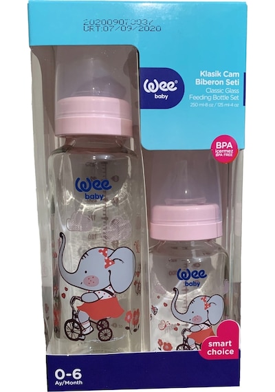 Wee Baby Pembe Klasik Cam Biberon Seti