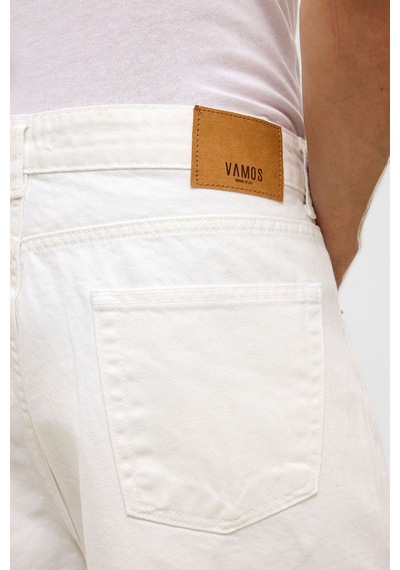 Vamos Oversize Bermuda Denim Şort 40-285 Ekru