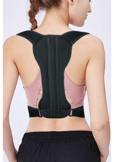 Yeni Nesil Kamburluk Önleyici Sırt Dik Duruş Korsesi Unisex Siyah Medikal Korse Ortopedik