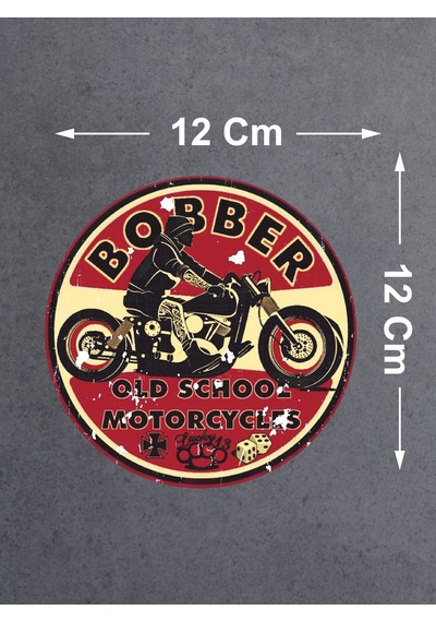 Vintage Motosiklet Sticker - Old School - Araba Oto Motosiklet Araç Sticker 02506 12X12 Cm