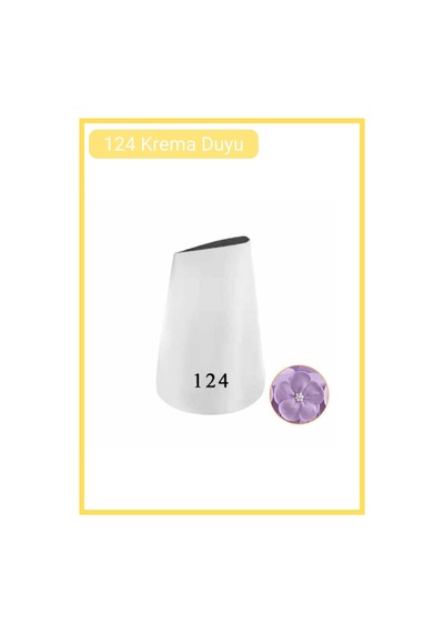 124 Gül Yaprak Desen Krema Duyu Büyük Boy Pasta Duyu Paslanmaz Çelik Krema Torbası Ucu 2.5x0.9x4.2 Cm Metalik Gri