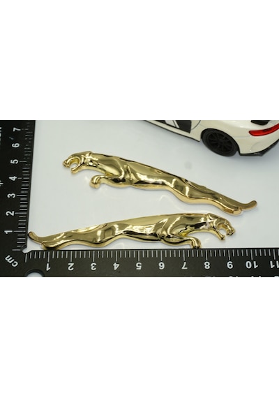 Dk Jaguar Çamurluk Yanı 3m 3d Gold Metal Logo Amblem