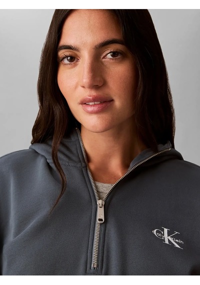Calvin Klein Ls Monologo Terry Cr, Ceg Gri Kadın Ceket