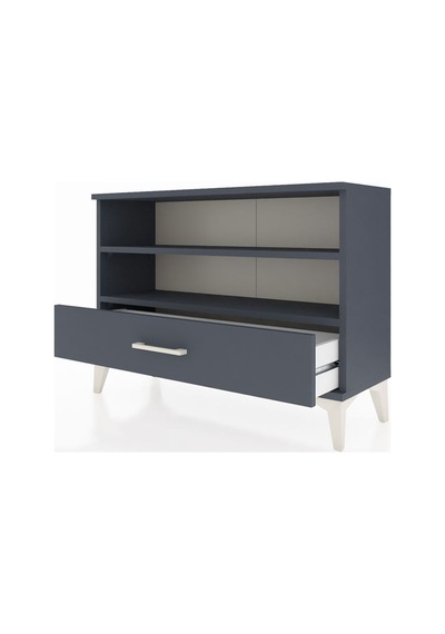 Arges Şifonyer 2 Raflı Tek Çekmeceli 88x30x64 Antrasit-antrasit Antrasit