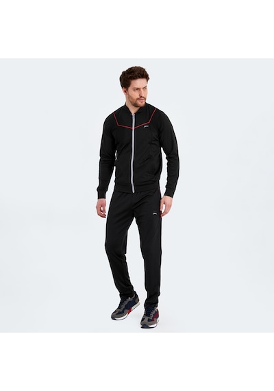 Slazenger ROOSEVELT IN Erkek Cepli Fermuarlı Siyah Eşofman Takımı