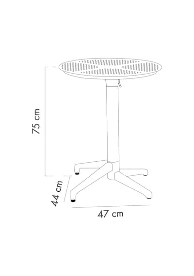 Moon Katlanır Masa Ø60 Cm - Bahçe, Balkon, Kafe, Restoran İçin, İç Ve Dış Mekan Vizon Diğer