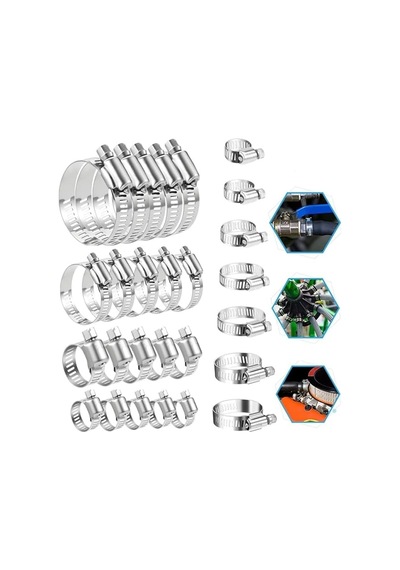 Dmax 10 Adet Metal Ayarlanabilir Hortum Kelepçesi Seti Solucan Dişli Boru Kelepçesi, Su Borusu, Tesisat, Otomotiv