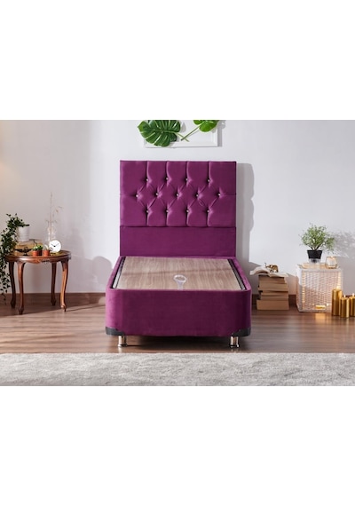 Nironyatak Niron Violet Baza Ve Başlık Seti - 90X190 Cm Tek Kişilik Sandıklı