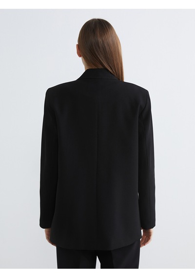 Lcw Studıo Siyah Kruvaze Yaka Kadın Blazer Ceket