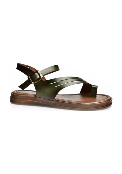 Fox Shoes U390903603 Yeşil Hakiki Deri Kadın Sandalet