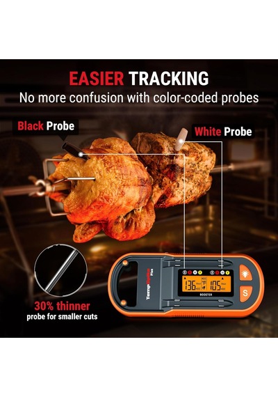 Thermopro Tp972 Twin Tempspike Plus Mobil Uygulama Ve Ekran Kontrollü, 182m Menzilli Çift Problu Tam Kablosuz Profesyo