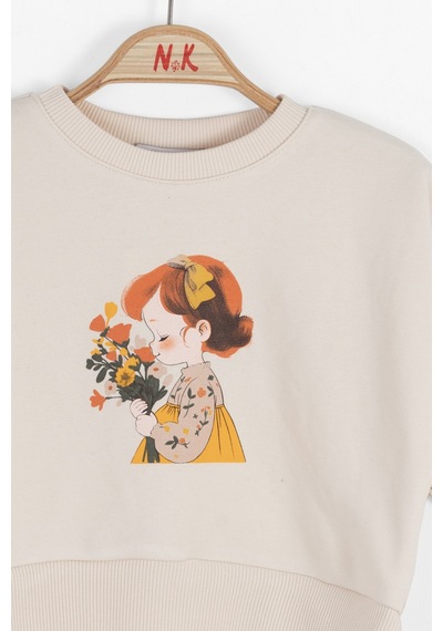 Nk Kids Kız Çocuk Sweatshirt 37602 Krem