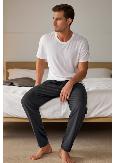 Elemge %100 Pamuk Süprem Erkek Pijama Altı Antrasit Cepli Rahat Kalıp Relax Fit Lastikli Ipli Terletmez Elemge %100 Pamuk Süprem Erkek Pijama Altı Antrasit Cepli Rahat Kalıp Relax Fit Lastikli Ipli Terletmez