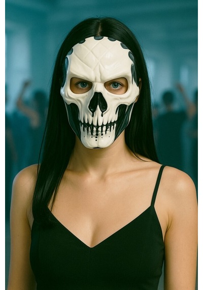 Beysüs Cadılar Bayramı Halloween Dark Fang Maske Siyah Beyaz Tüm Yaşlar 78907495
