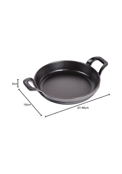 Staub Toz İstiflenebilir Fırın Kabı, Yuvarlak 16 Cm, 0,4 L İçerisinde Bulunan Mat Siyah Kaplı Tepsi İle Grafit Diğer