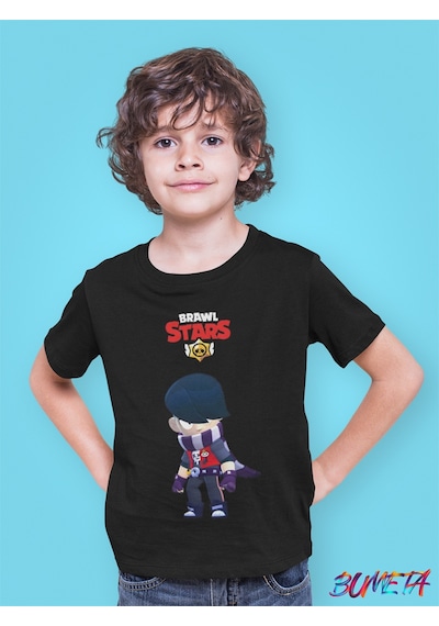 Bumeta Brawl Stars Edgar Karakter Characters Çocuk Tişört T-shirt Siyah