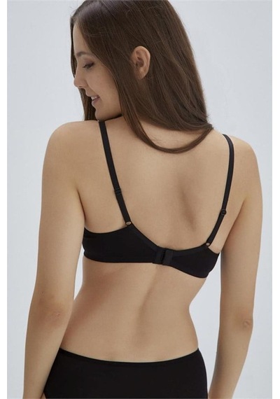 Eros Ersk111 Daisy Kulaklı Yarı Push-up Tek Sütyen - Siyah Siyah