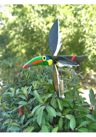 Toucan El Yapımı Ahşap Rüzgar Gülü Dış Mekan Dekoru