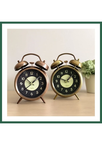 Bezos Yuvarlak Metal Çalar Saat 10 Cm - Pilli Işıklı Fosforlu Bzs01 Diğer