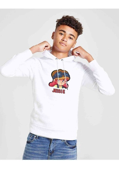 Tshirthane Brawl Stars - Jessie Baskılı Unisex Çocuk Kapüşonlu Beyaz Sweats Beyaz
