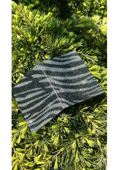 Taşlı Ruhsat Kılıfı Zebra Desen Siyah Gri Beyaz Taş Bekaks