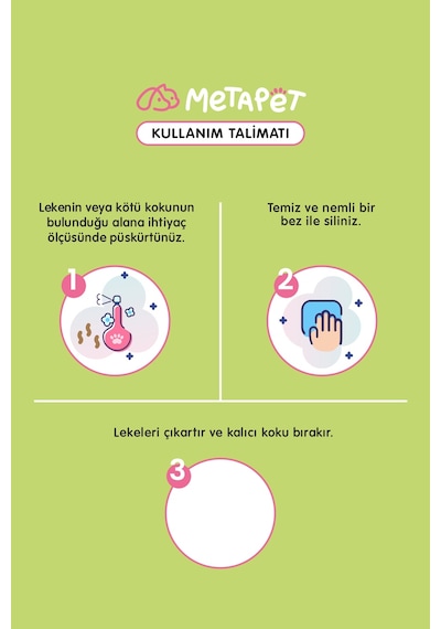 Metapet Doğal Çiçek Esanslı Köpek Leke Çıkarıcı Sprey İdrar Çiş Kokusu Giderici 500 ML
