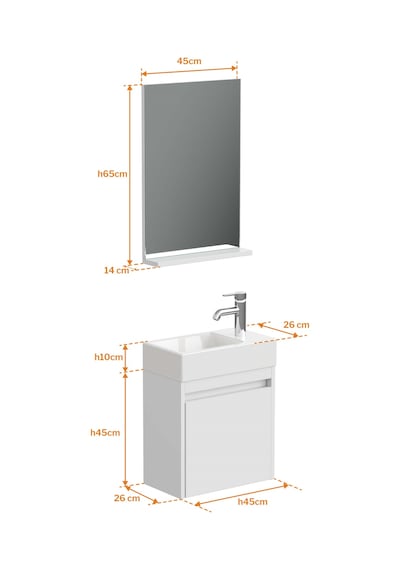 Aqua Bagno Minizia Banyo Dolabı 45 X 32 Cm. Beyaz,lavabo Dahil Abs.50.35.01.02 Aqua Bagno Minizia Banyo Dolabı 45 X 32 Cm. Beyaz,lavabo Dahil Abs.50.35.01.02