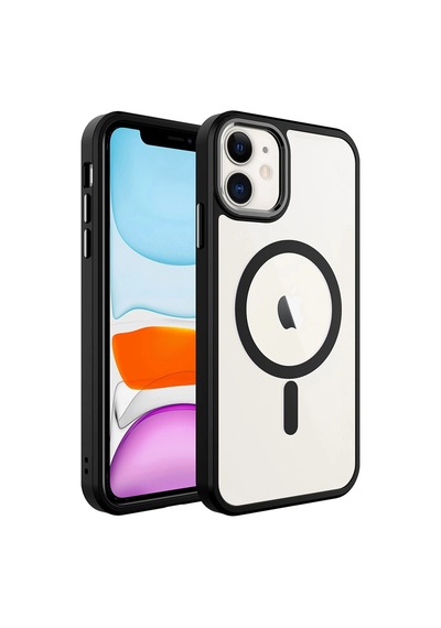 Apple Uyumlu iPhone 11 Kılıf Wireless Şarj Özellikli Zore Krom M-safe Silikon Kapak