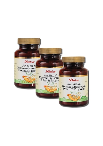 3 Kutu Balen V5 Arı Sütü Ginseng Polen Propolis Vita 5