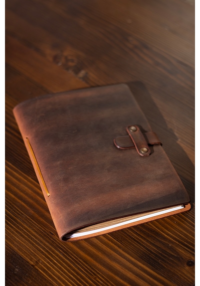 Kişiye İsme Özel Hakiki Deri A5 Defter / Ajanda