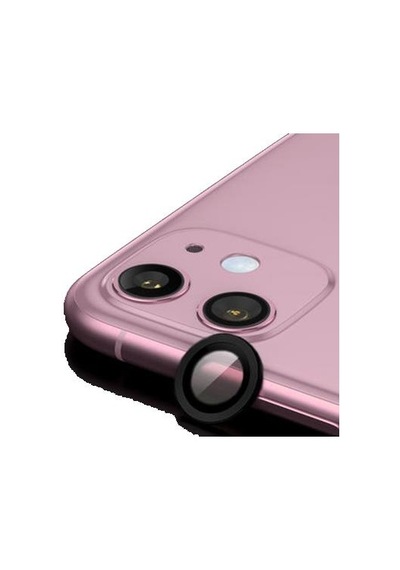 Zore Apple Uyumlu iPhone 11 İle Metal Kamera Koruyucu Siyah