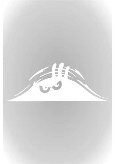Beyaz 20 Cm Bagajdan Bakan Adam Oto Sticker, Araba Sticker
