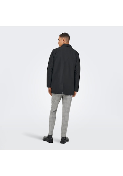Only & Sons Only&sons Hall Coat Erkek Siyah Klasik Yaka Kaban Siyah