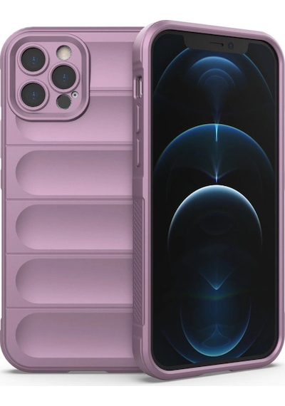 Apple  Uyumlu  iPhone 12 Pro Kılıf Optimum Silikon Mor