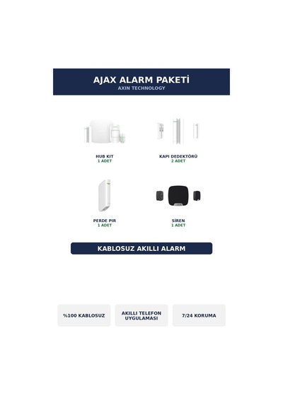 Ajax Kablosuz Akıllı Alarm Seti Ev Standart Paket Hareket Dahil