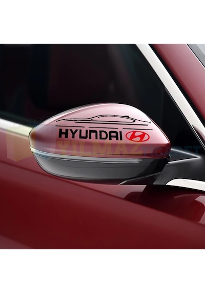 Hyundai Logo Yan Ayna Şerit Oto Sticker Yapıştırma Etiket 1 Çift