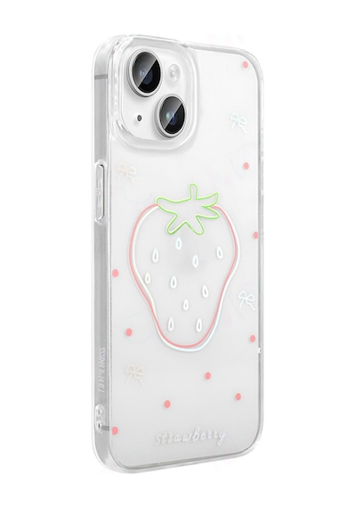 Techaks Apple Uyumlu iPhone 13 Kılıf Şeffaf Figürlü Zore Folk Sert Kapak - Kalp Beyaz