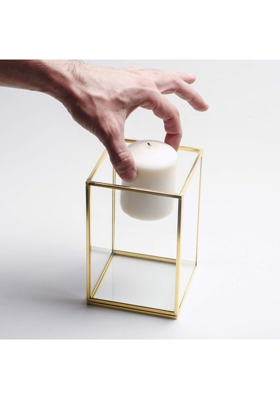 15x10x10cm Pirinç Gold Geometrik Teraryum Cam Fanus Vazo Mumluk Yapımı Dekoratif Diğer