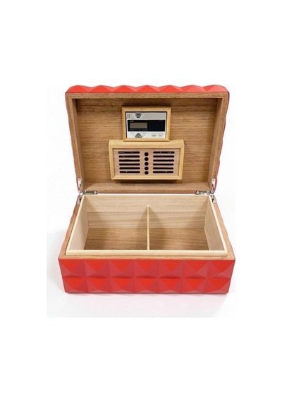 Quasar Design Humidor Puro Kutusu Mat Kırmızı 80's