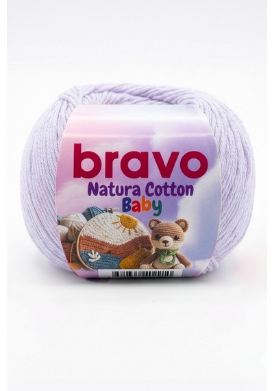 Natura Cotton Baby Lila 505 %100 Pamuk Örgü İpi 50 Gr 130 Mt