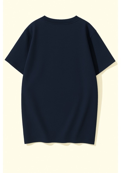 Uyguntarz Unisex İstiridye Kabuk Tasarım Basklı Tshirt Lacivert