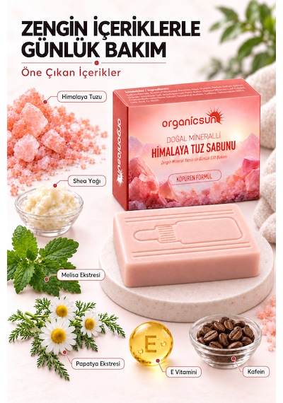Organicsun Çankırı Tuz Sabunu + Himalaya Tuz Sabunu 2'li Set - Köpüren Formül