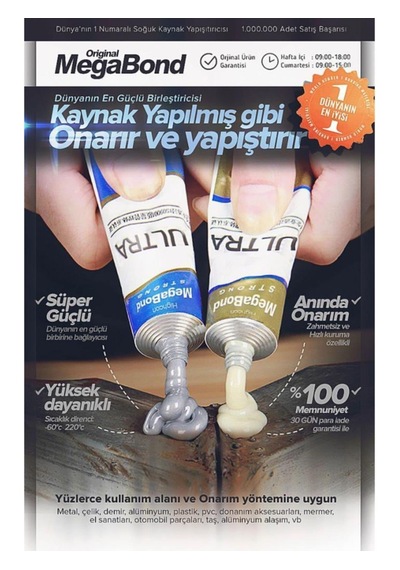 Megabond 6'lı Pkt Çift Karışım Soğuk Kaynak Macun Yapıştırıcı