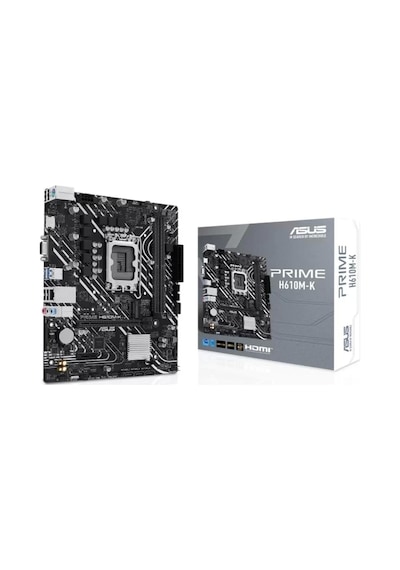 Asus Prıme H610m-k Ddr5 5600mhz 1xvga 1xhdmı 1xm.2 Usb 3.2 Matx 1700p 12. / 13. Ve 14. Nesil İşlemc