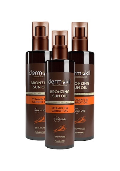 Dermokil Vitamin E & Carrot Oil Bronzlaştırıcı Güneş Yağı 3 x 200 ML