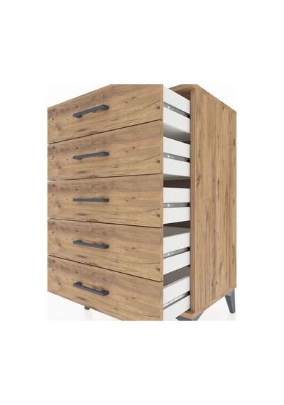 Hyperion Komodin 5 Çekmeceli 60x44x96 Çam-çam Çam