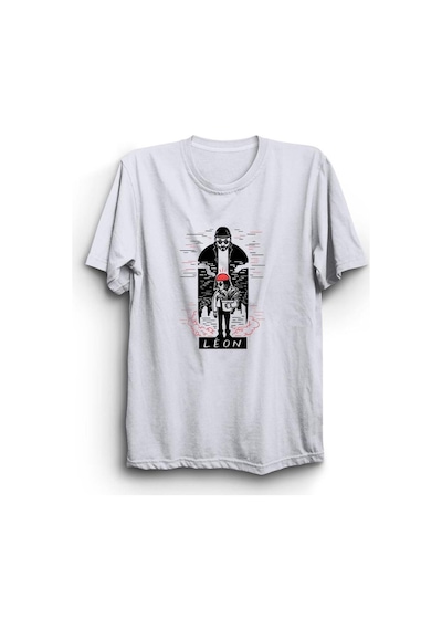 Leon - Sevginin Gücü Baskılı Unisex %100 Pamuk Beyaz T-shirt Beyaz