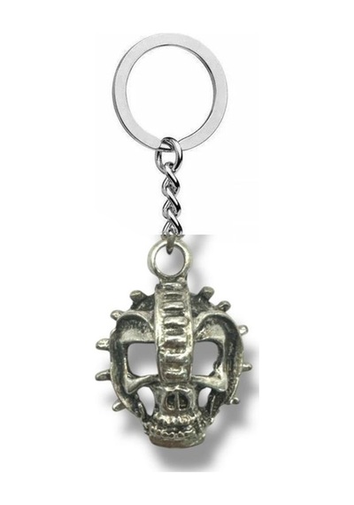 Miğferli Kuru Kafa Anahtarlık Askeri Temalı Gotik Metal Unisex Aksesuar