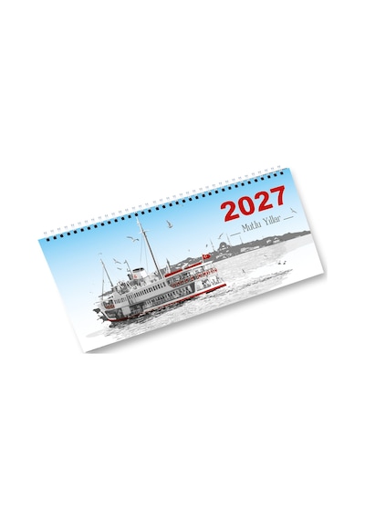 2027 Haftalık Masa Takvimi Masa Sümeni Orta Boy 31 x 14.5 CM